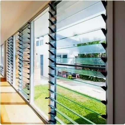 Ventana de ventilación de vidrio a prueba de huracán de aluminio Jalousie