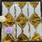 Al por mayor 4 mm-8 mm hexágono dorado espejo biselado biselado mosaico espejo baldosas de pared