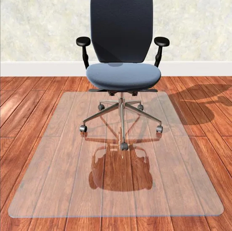 Alfombra de silla de oficina de vidrio templado rectangular para alfombras de madera dura