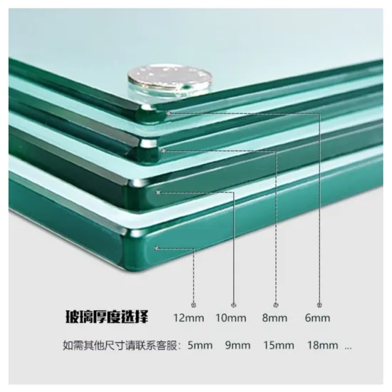 4 mm-19 mm claro bajo vidrio templado de hierro con borde pulido