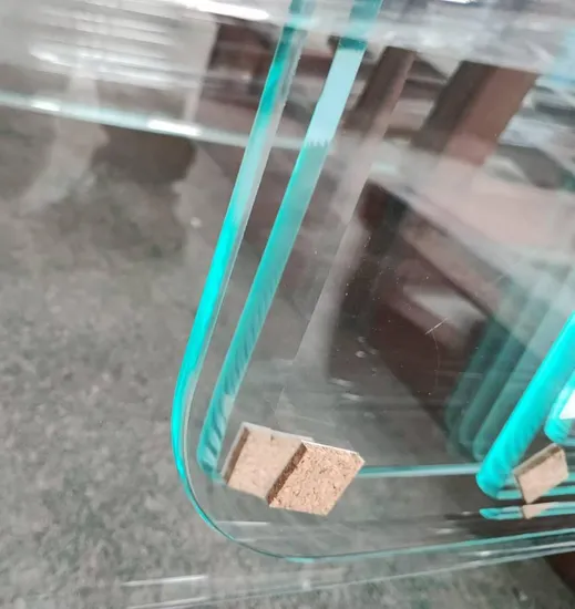 3 mm-12 mm transparente bajo vidrio templado de hierro con bordes pulidos redondos a lápiz