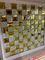 Al por mayor 4 mm-8 mm hexágono dorado espejo biselado biselado mosaico espejo baldosas de pared