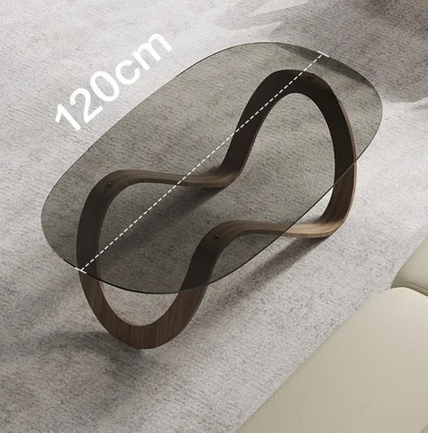 Formas ovaladas de 8 mm de 10 mm Tapa de mesa de vidrio con temperamento redondo gris y marrón