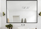Mirror de baño enmarcado dorado negro de aluminio rectangular cuadrado