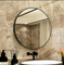 Mirror de baño y baño negro enmarcado de aluminio y baño redondo