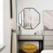 Mirror de baño enmarcado dorado negro de aluminio rectangular cuadrado