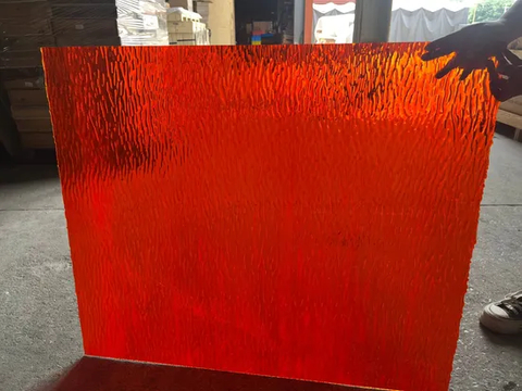 Hoja de vidrio colorido colorido manchado de 3 mm de 3 mm con manchas de naranja