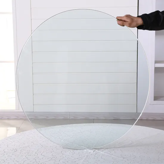 Mesa de vidrio templado redondo de 8 mm 10 mm con bordes pulidos redondos