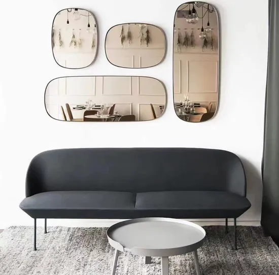 Metal de aluminio enmarcado en la pared de longitud completa espejo colgante