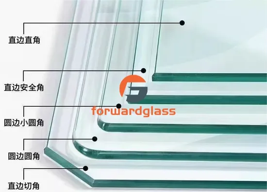 Bordes de 3 mm-12 mm bordes ultra transparentes con vidrio flotante con bordes pulidos planos