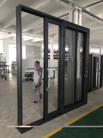 Puerta de balcón deslizante de patio de aluminio de dos pistas y tres pistas de aluminio