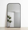 Mirror de baño enmarcado dorado negro de aluminio rectangular cuadrado