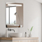 Baño LED de retroiluminación iluminada de ácido helado de diseño grabado espejo plateado